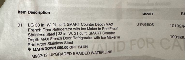 LG 33 inch Fridge and Freezer