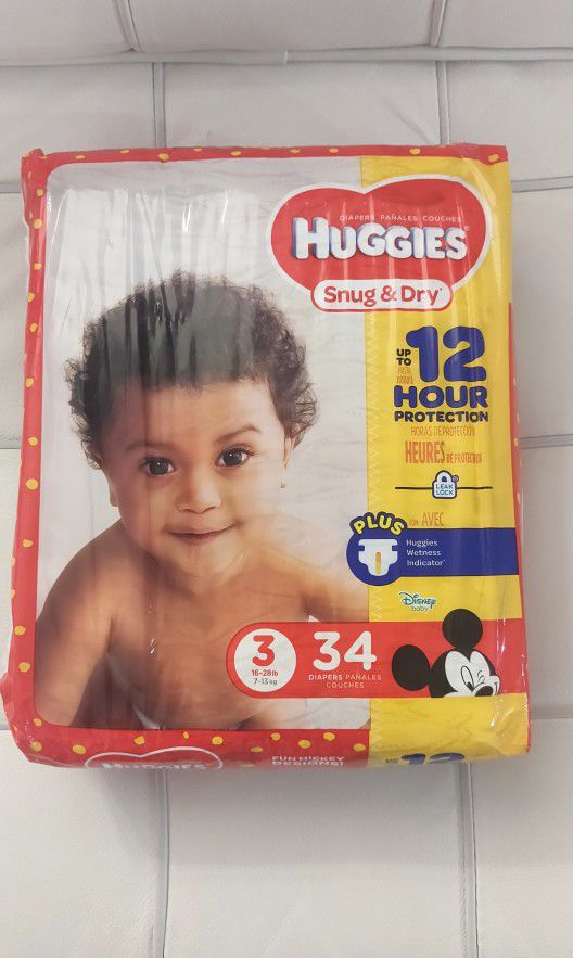 Huggies Snug & Dry Diapers Size 3 34 Count