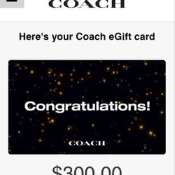 Coach E-giftcard $300