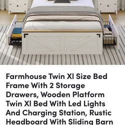 Bed with mattress