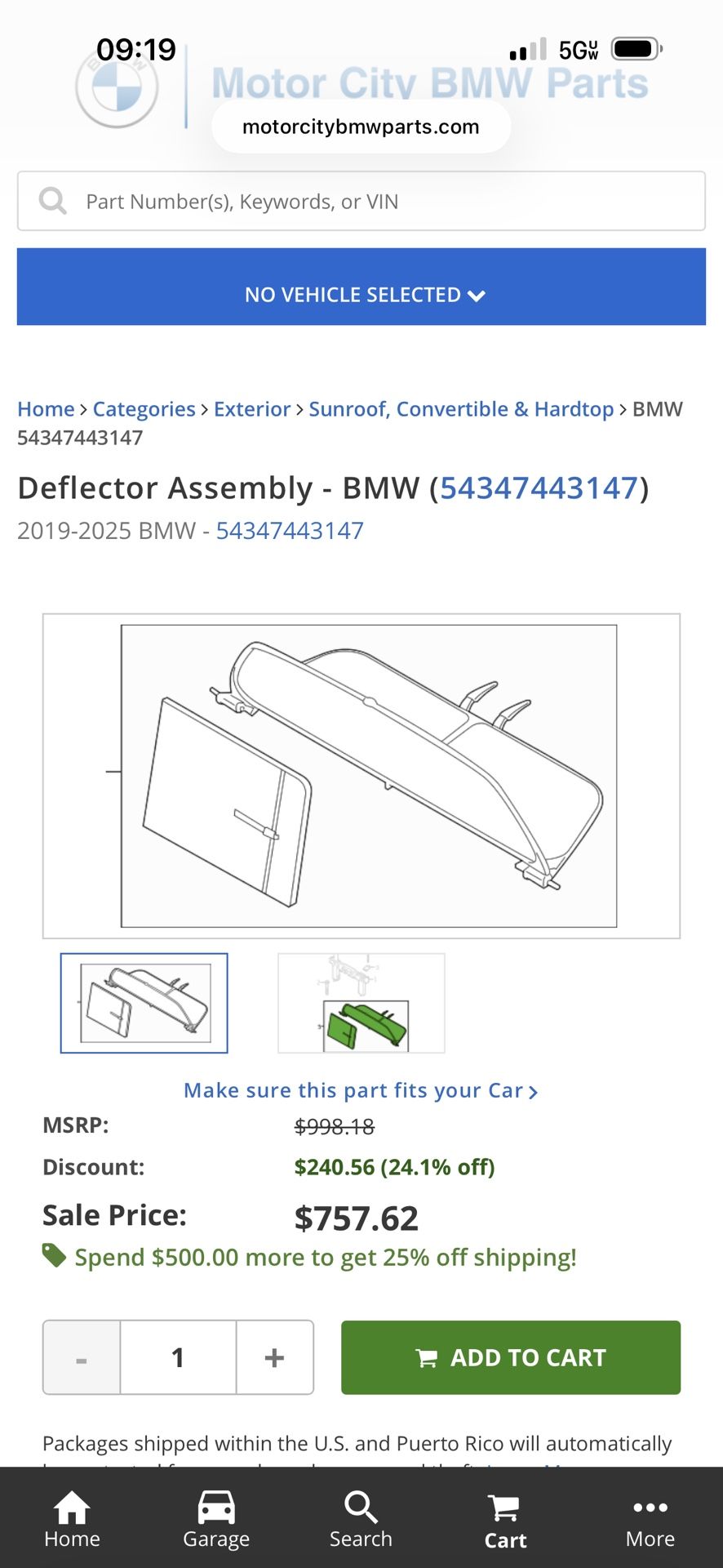 2019 BMW M8 wind deflector