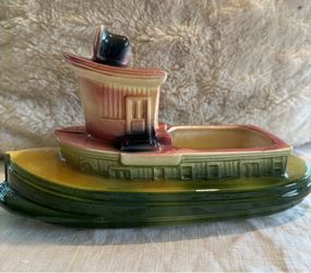 McCoy pottery tugboat planter