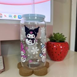 Hello Kitty Christmas Glass Cup