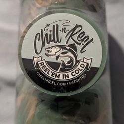 Chill-N-Reel Fishing Can Cooler with Hand Line Reel Attached