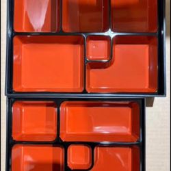 Japanese style compartment lunch plate set of 12