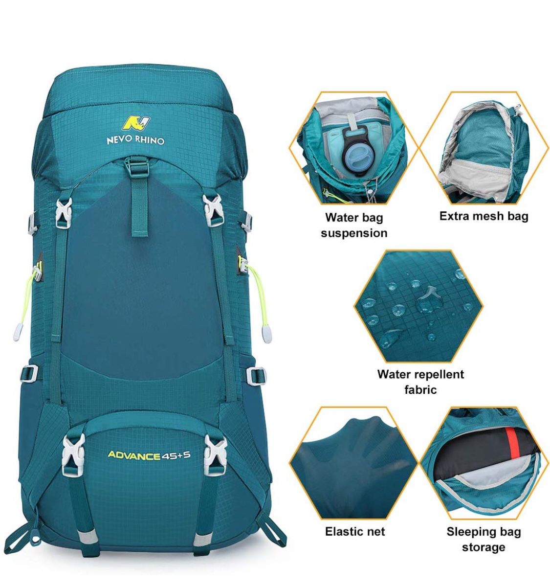 45/50L Internal Frame Hiking/Camping ultralight Backpack