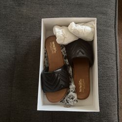 Black Quilted Women’s Coach Sandal 