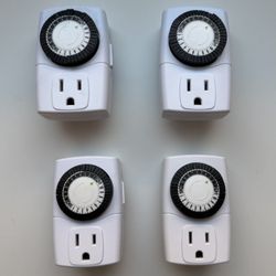 Set of 4 24-Hour Mechanical Outlet Timers (3-Prong)