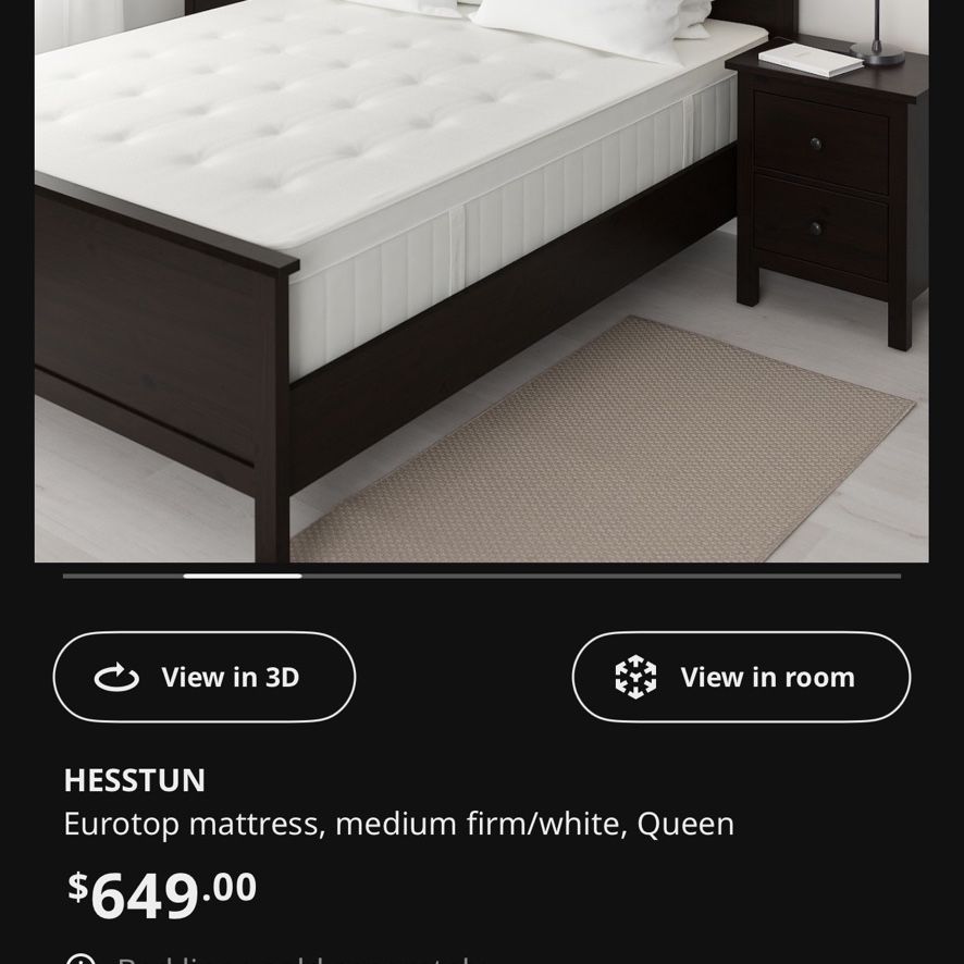 HESSTUN Eurotop mattress medium firm white Queen for Sale in Charlotte NC OfferUp