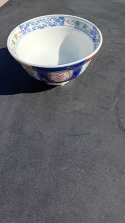 Vintage Imari Arita Style Japanese Porcelain Rice Soup Bowl See Item Condition