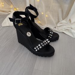 Grunge black platform heels
