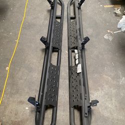 18-24 Jeep Wrangler 4 Door Off Road Rock Sliders Running Boards Black