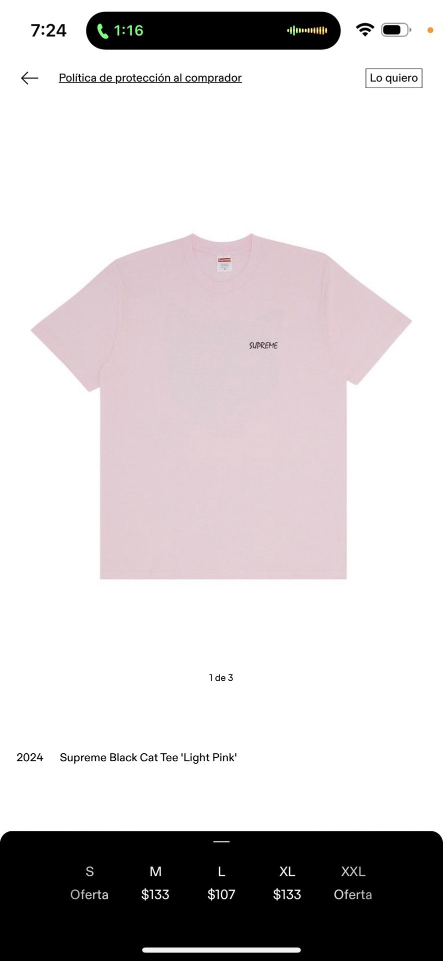 Supreme Black Cat Tee