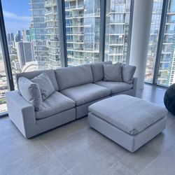 New Grey Sofa Cloud Couch Sectional