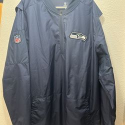Seattle Seahawks Nike  Jacket Men 2XL XXL Dri Fit On Field 1/4 Zip Tech Stitched