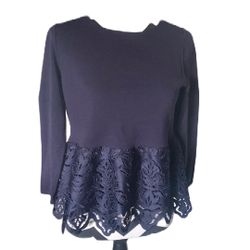 Ann Taylor Lace Bottom Blouse New 