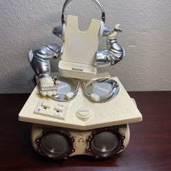 FUNKIT DJ Animated Speaker Vintage iPod Docking System White RARE