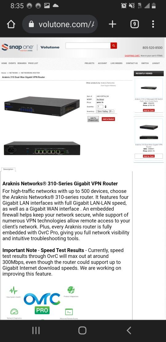 Araknis AN-310-RT-4L2W ROUTER