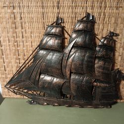 1962 Dart Industries "Coppercraft" Clipper Ship 21"×27"