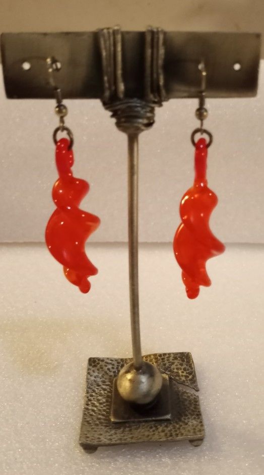 Hand Blown Glass Mid Century Modern Earings