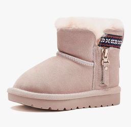 Hobibear Cozy Pink Toddler Girl Booties Size 6.5 NWOT