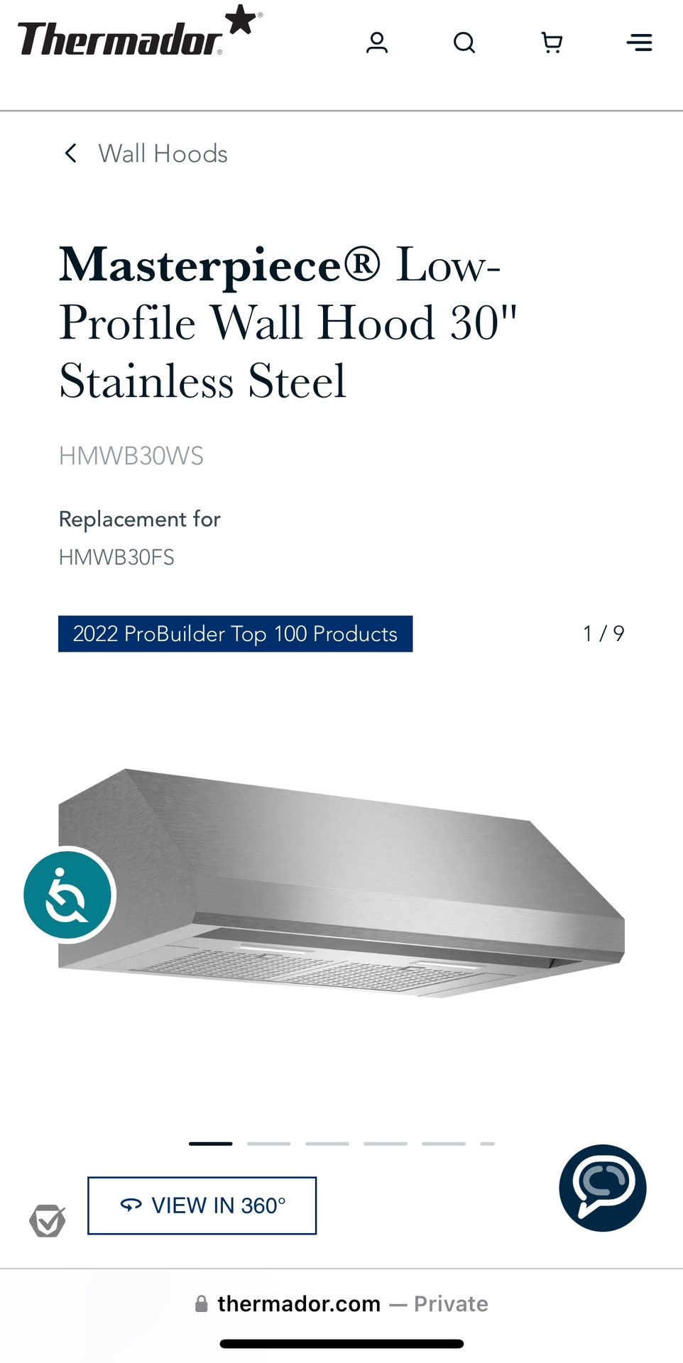 NEW! Thermador Masterpiece WiFi Vent hood