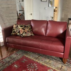 New Leather Red Couch 