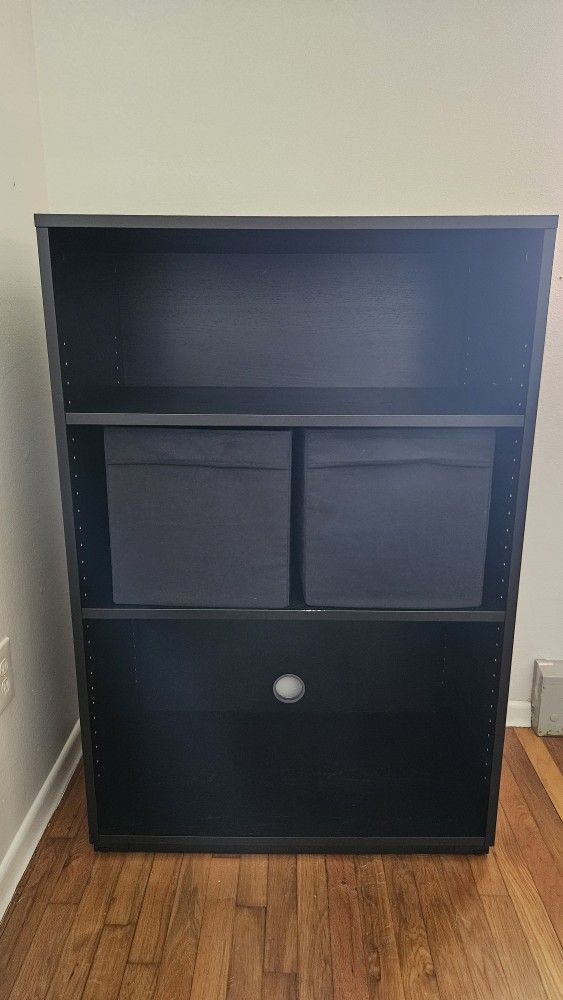 Black Wooden IKEA GALANT Shelf Unit 47.25"H x 31.5"W x 17.75"D w/2 adjustable shelves