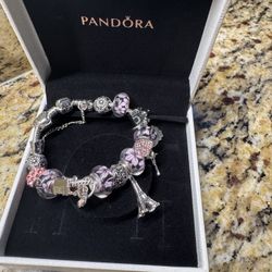Pandora Silver Bracelet With Beads