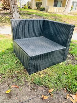 Black Wicker Outdoor Corner Sectional Chair