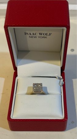 ISAAC WOLF Natural 14k Gold Ring Emerald Cut 5 Carat Moissanite Ring Solitaire