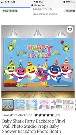 Baby shark back drop $20