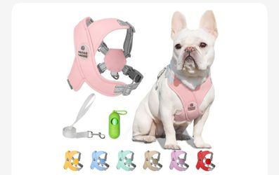 Pet Harness with leash And Poop Bags. Pink. Size S.