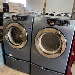 Samsung washer and dryer set with pedestals 🧺✨