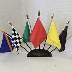 Vintage Logo IMS Indianapolis Motor Speedway Deck Top 7 Piece Flags Set Indy 500
