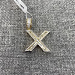 Charm 10k Yellow Gold With Round And Bugget Diamonds 