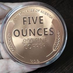 5 OZ .999 Pure Copper Penny