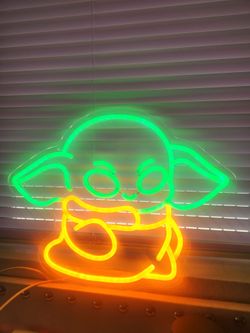 Yoda neon light up sign decor