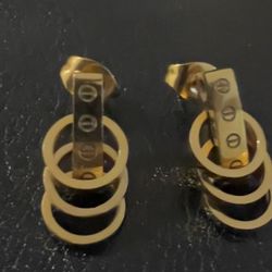 Stainless Steel Gold Earring