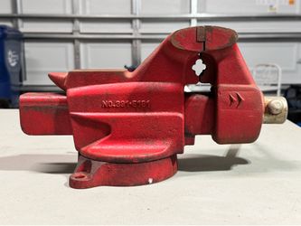 $75 · Vintage no. (contact info removed) Craftsman 5” cast iron swivel base vise w/anvil & pipe jaws.
