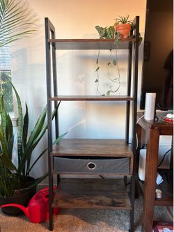 Wooden standing shelf