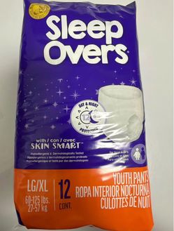 Sleep Overs Youth Diapers LG/XL 12 Count