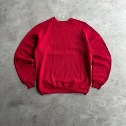Vintage 80s Blank Red Sweatshirt - L