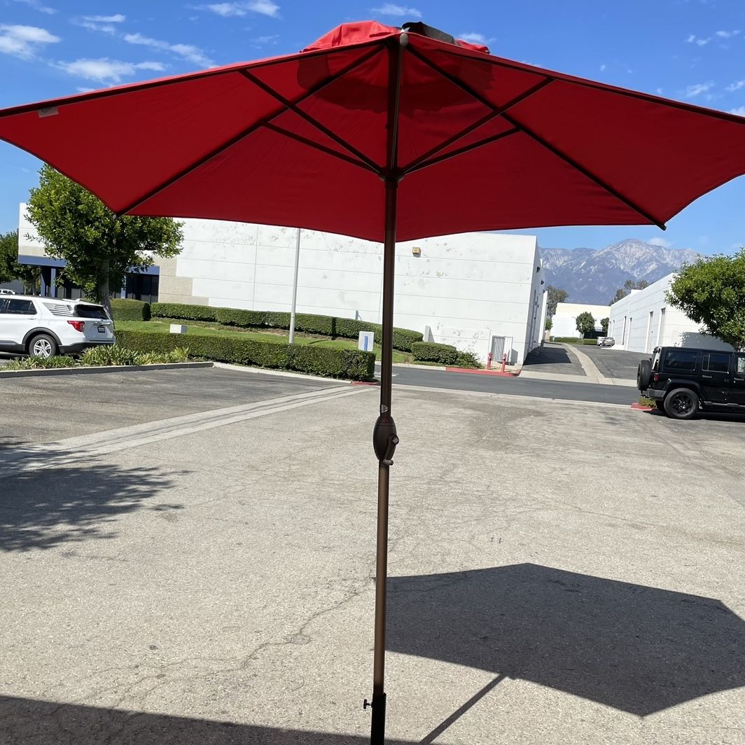 Outdoor 9 Feet Aluminum Market Umbrella with Crank and Push Button Tilt - Include umbrella cover- No Base  