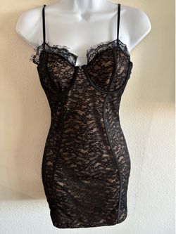 (S) Black Lace Cocktail Dress