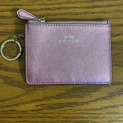 Coach Pink Metallic ID Case