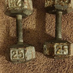 Set Of 25 Lbs Dumbbells $40