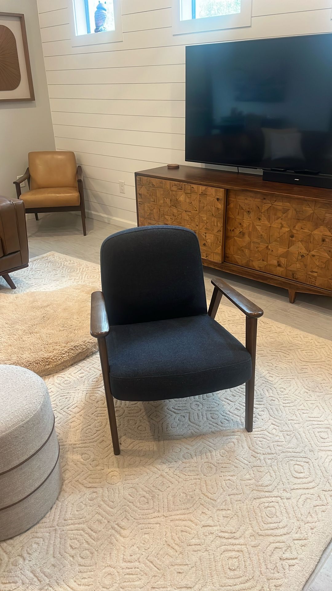 West Elm Navy Blue Chair !!!!