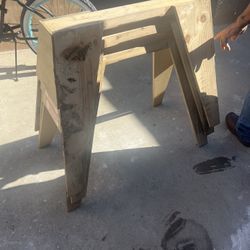 3 Wood Saw Horses 