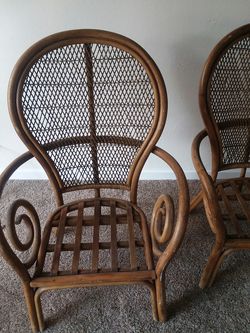 Vintage set of Babmboo chairs